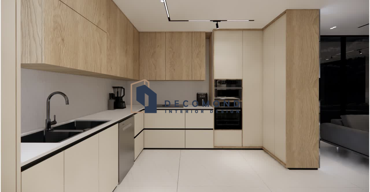 کابینت مدرن ترکیب چوب و هایگلاس برازنده اصفهان