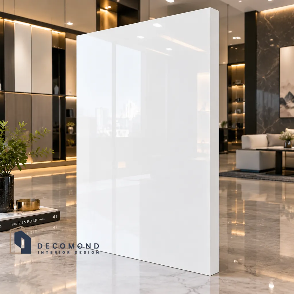 ورق کابینت هایگلاس براق رنگ سفید