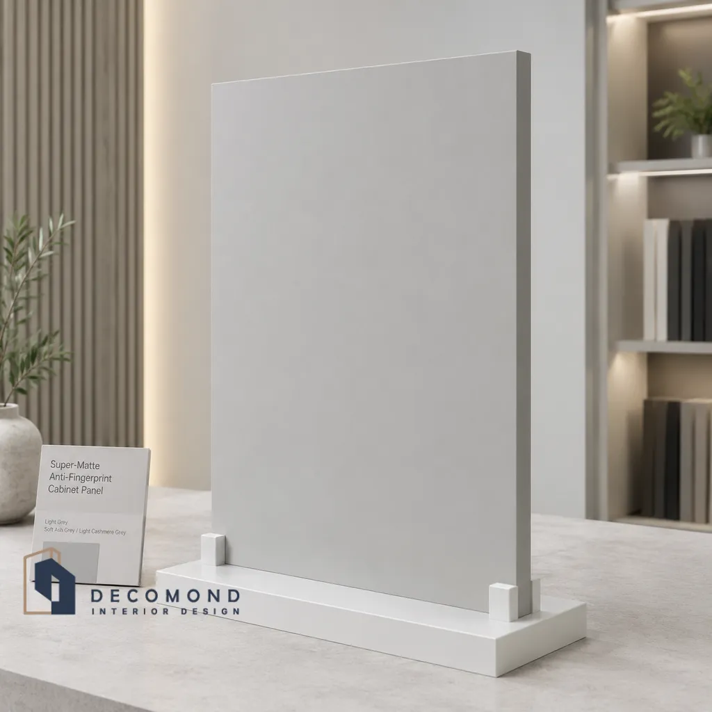 ورق کابینت سوپر مات آنتی فینگر رنگ طوسی روشن