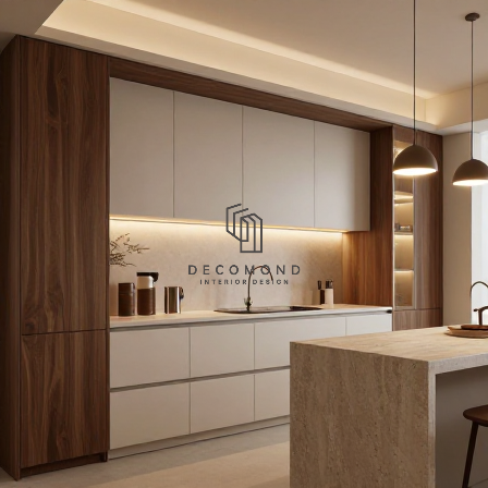 نورپردازی مینیمال کابینت سفید